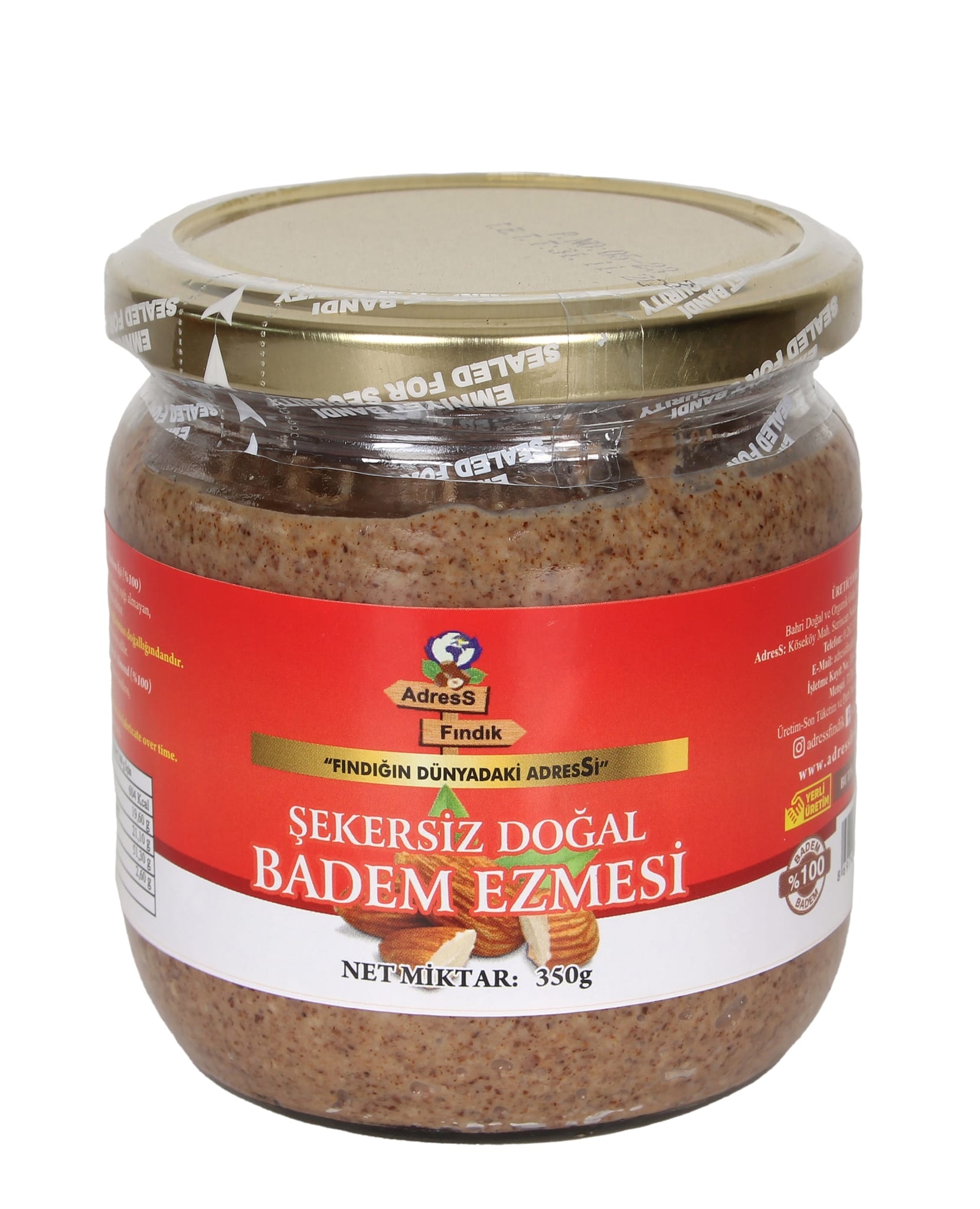 ŞEKERSİZ DOĞAL KATKISIZ BADEM EZMESİ 350 g